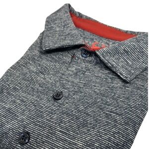 Cinch Men's Short Sleeve Golf Polo Medium Blue Grey Heather Red Logo RN155737
